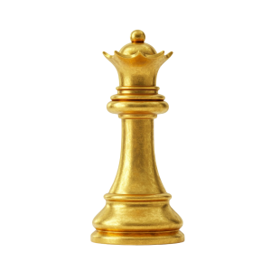 Golden Chess Queen PNG for Print