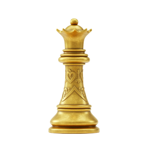 Golden Chess Queen PNG Shining Style