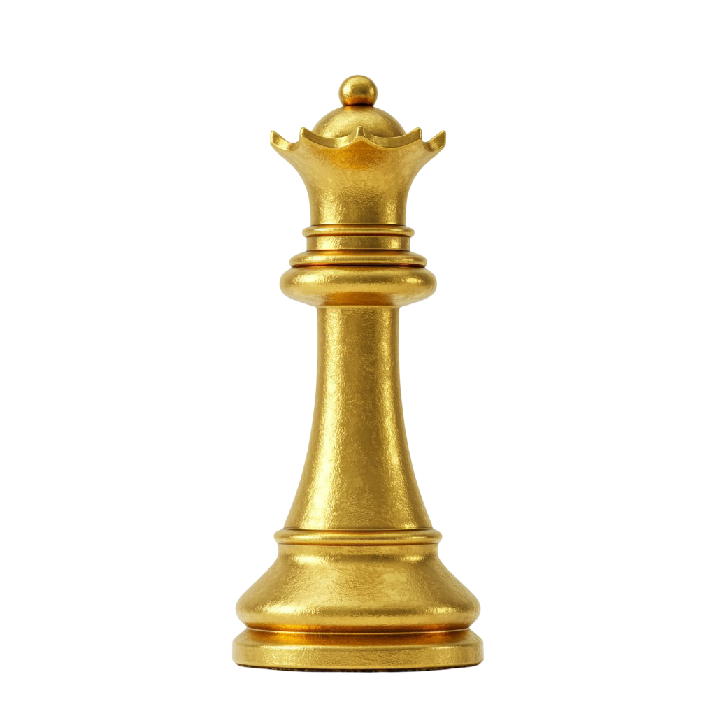 Download Golden Chess Queen PNG Art