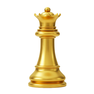 Golden Chess Queen PNG Transparent Layer