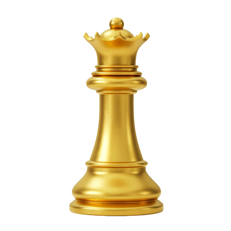 Golden Chess Queen PNG Transparent Layer