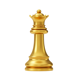 Golden Chess Queen PNG for Wallpapers