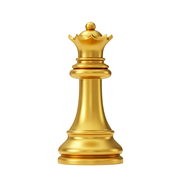 Golden Chess Queen PNG for Wallpapers