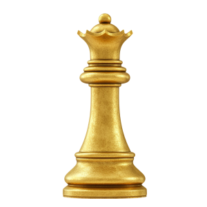 Golden Chess Queen PNG for Marketing