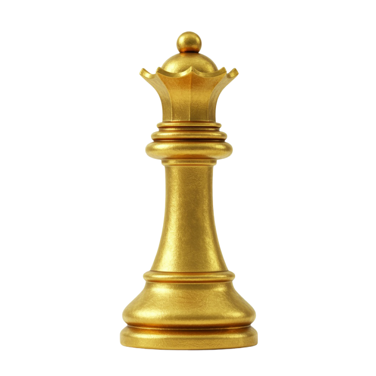 Golden Chess Queen PNG for Icons