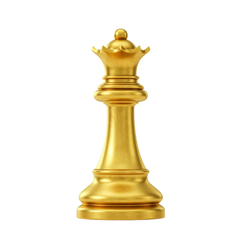 Golden Chess Queen PNG Smooth Finish