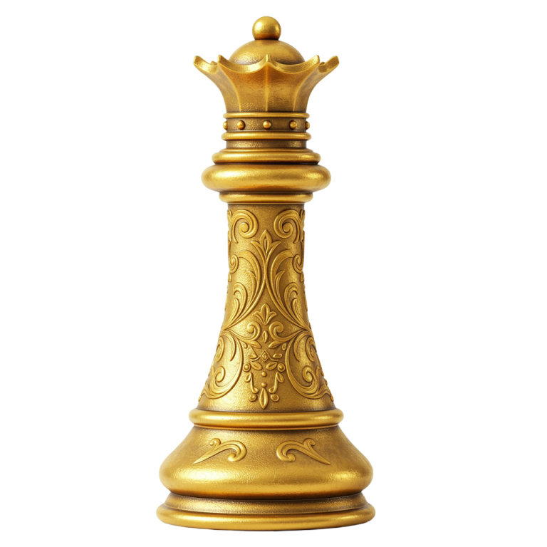 Golden Chess Queen PNG Symbol of Power