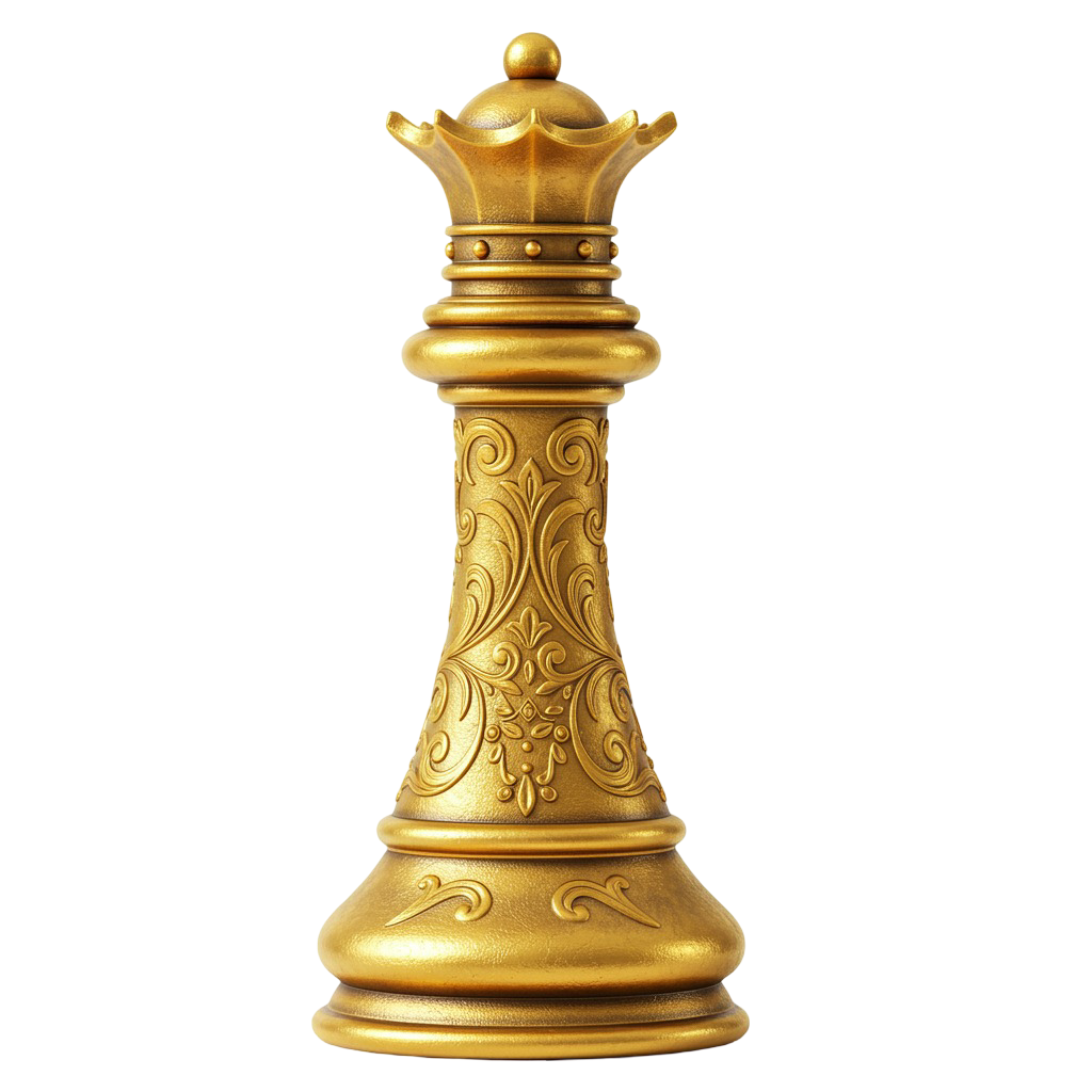 Golden Chess Queen PNG Symbol of Power