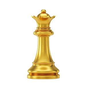 Golden Chess Queen PNG Shiny Gold Look