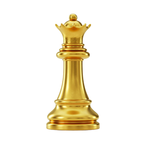 Golden Chess Queen PNG Luxury Detail