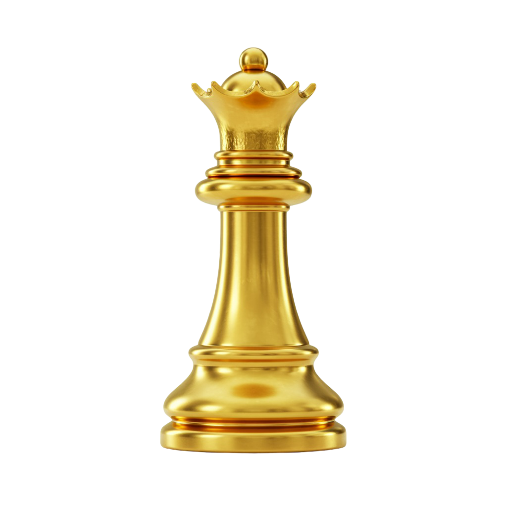 Golden Chess Queen PNG Luxury Detail