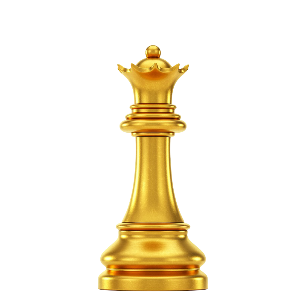Golden Chess Queen PNG Fit for Royalty