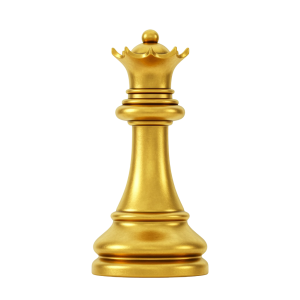 Golden Chess Queen PNG with Clear Edges