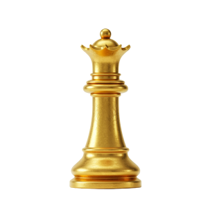 Golden Chess Queen PNG clean Edges