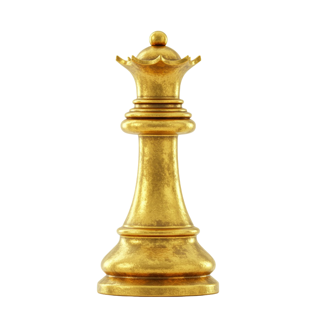 High Resolution Golden Chess Queen PNG