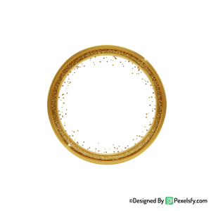 Golden Circle Frame PNG Transparent Background, transparent