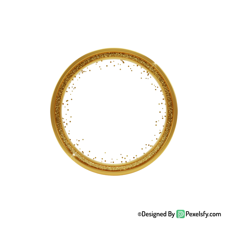 Golden Circle Frame PNG Transparent Background, transparent