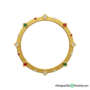 Golden Circle Frame PNG Isolated, transparent background