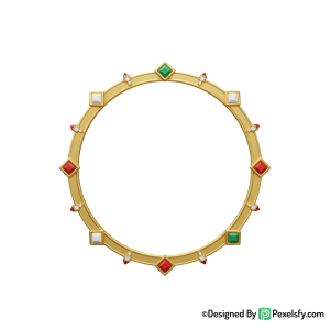 Golden Circle Frame PNG for Cards, transparent