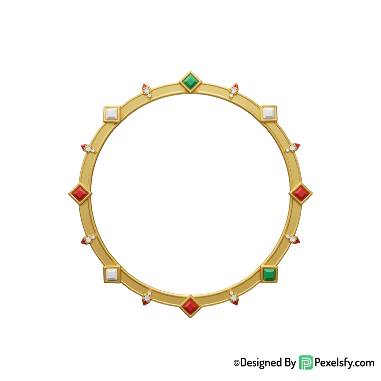 Golden Circle Frame PNG for Cards, transparent