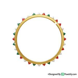 Glossy Golden Circle Frame PNG, transparent background