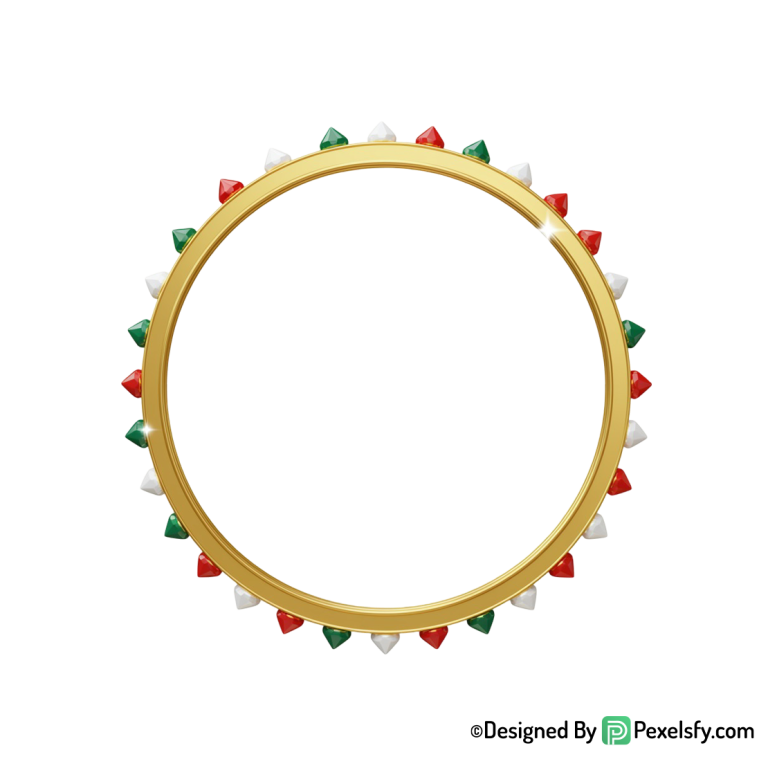 Glossy Golden Circle Frame PNG, transparent background