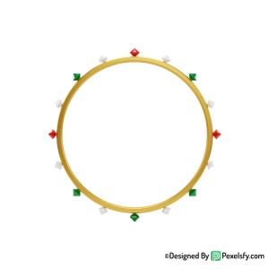 Golden Circle Frame PNG with Texture, transparent