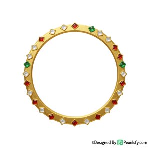 Minimal Golden Circle Frame PNG, transparent background