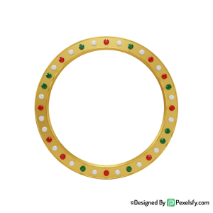 Golden Circle Frame PNG with Shadow, transparent