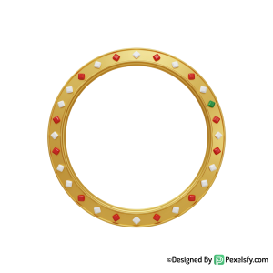 Golden Circle Frame PNG for Branding, transparent
