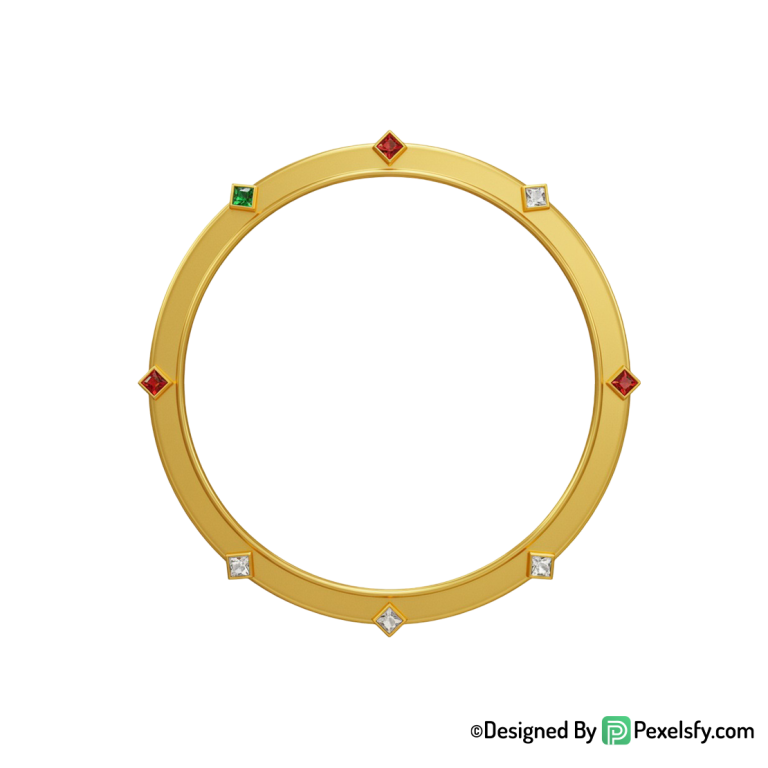Golden Circle Frame PNG Clean Cut, transparent
