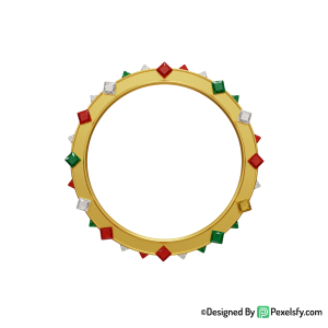 Elegant Golden Circle Frame PNG, transparent background