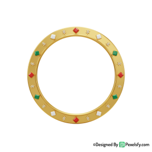 Golden Circle Frame PNG with Shine, transparent
