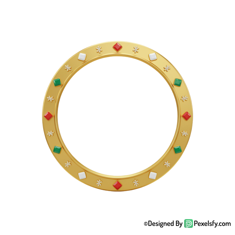 Golden Circle Frame PNG with Shine, transparent