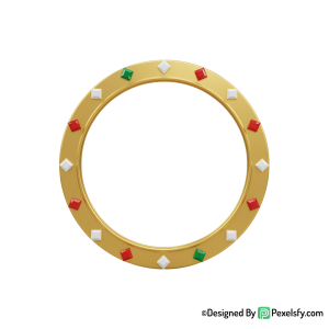Golden Circle Frame PNG for Weddings, transparent