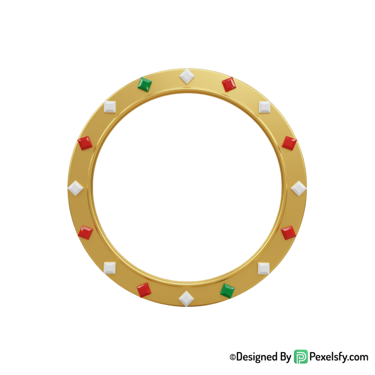 Golden Circle Frame PNG for Weddings, transparent
