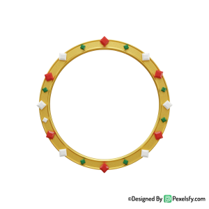 Golden Circle Frame PNG for Posters, transparent
