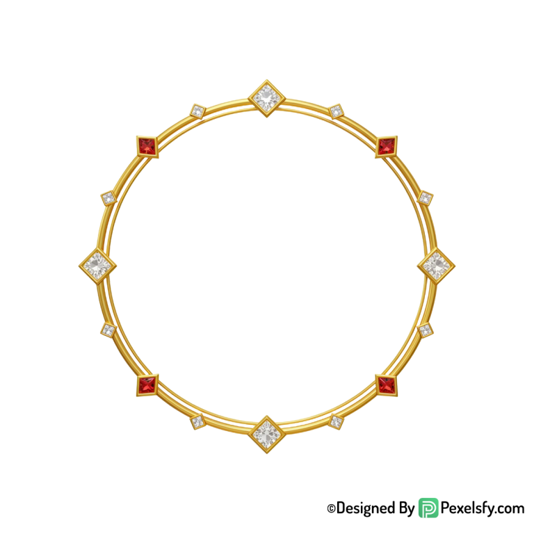Golden Circle Frame PNG for Projects, transparent