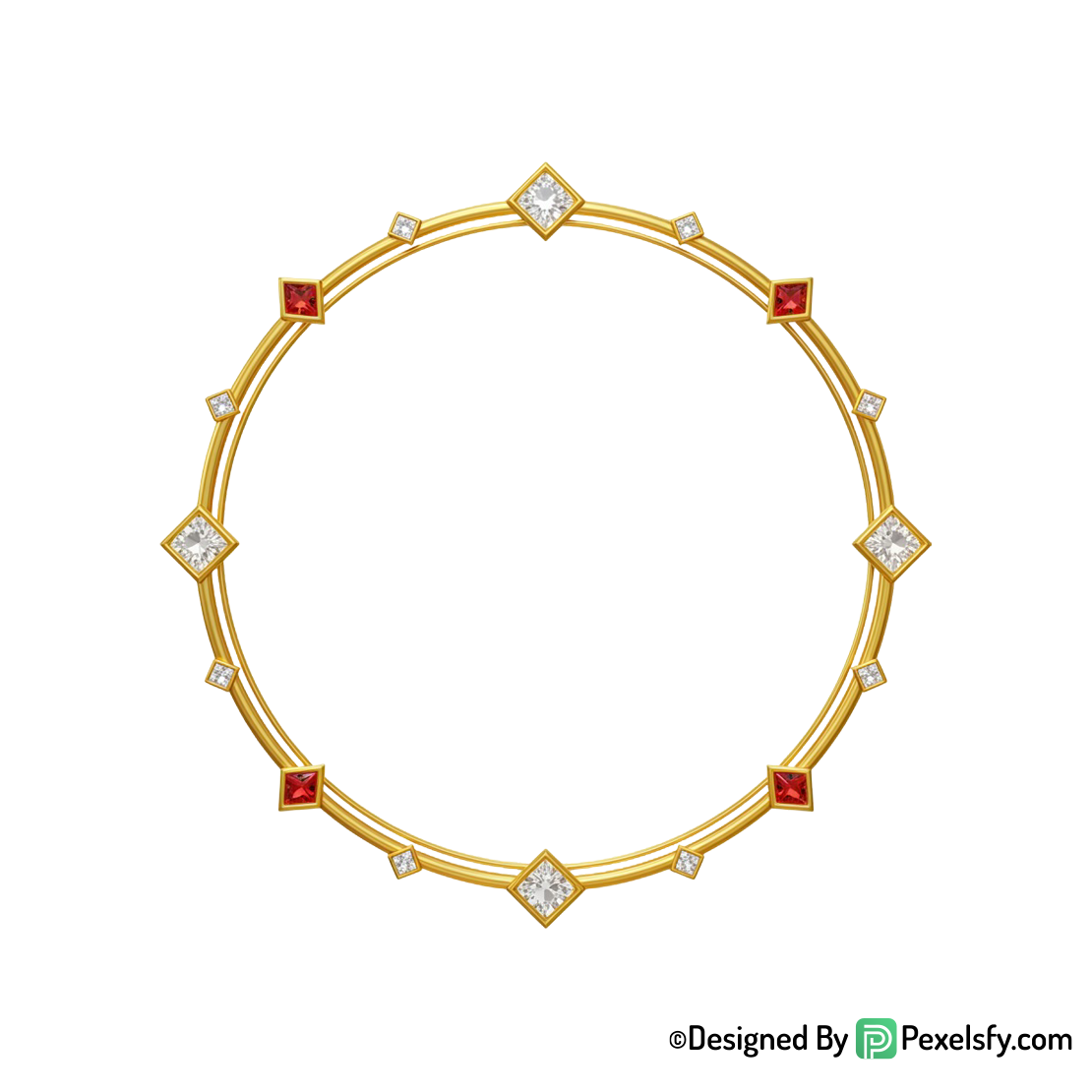 Golden Circle Frame PNG for Projects, transparent