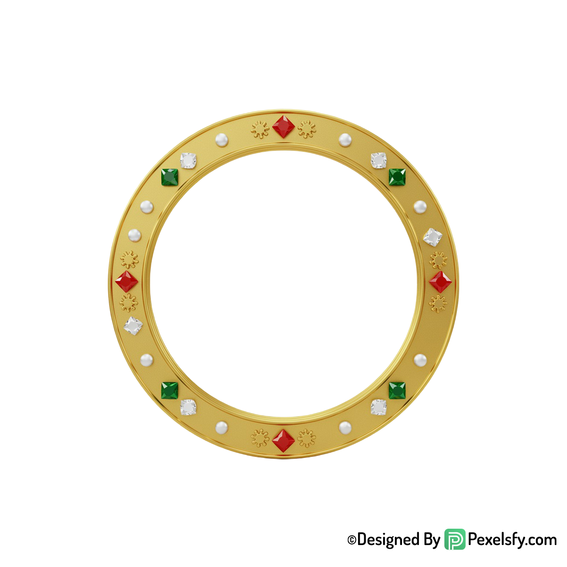 Golden Circle Frame PNG for Certificates, transparent