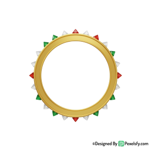 Golden Circle Frame PNG with Sparkle, transparent