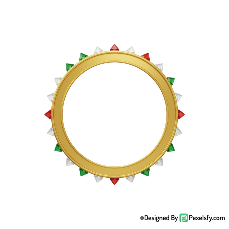 Golden Circle Frame PNG with Sparkle, transparent