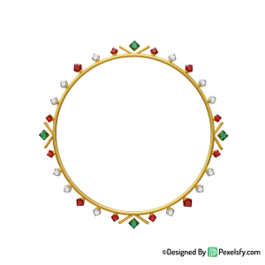 Golden Circle Frame PNG for Web, transparent