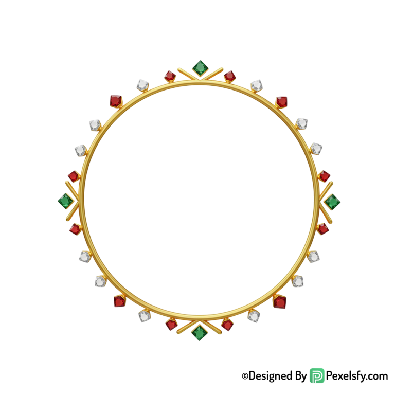 Golden Circle Frame PNG for Web, transparent