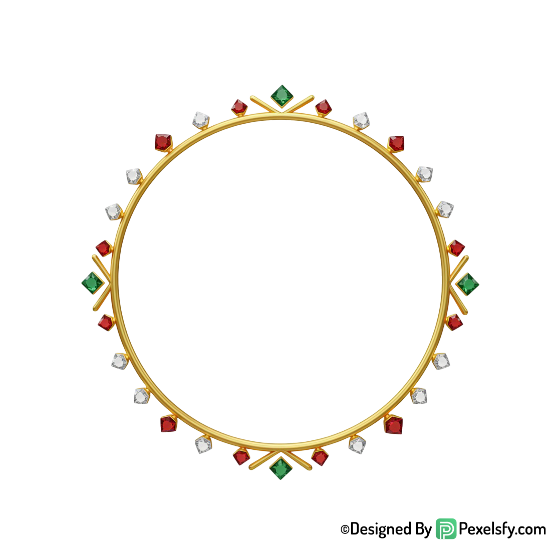 Golden Circle Frame PNG for Web, transparent