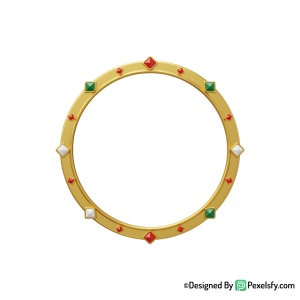 Golden Circle Frame PNG with Highlights, transparent