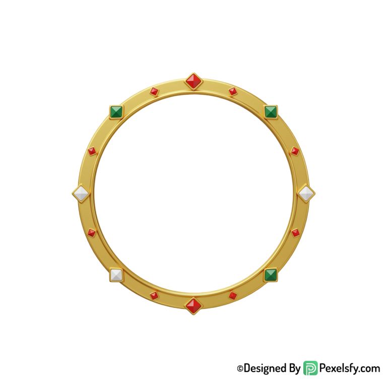Golden Circle Frame PNG with Highlights, transparent