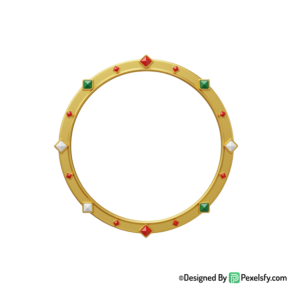 Golden Circle Frame PNG with Highlights, transparent