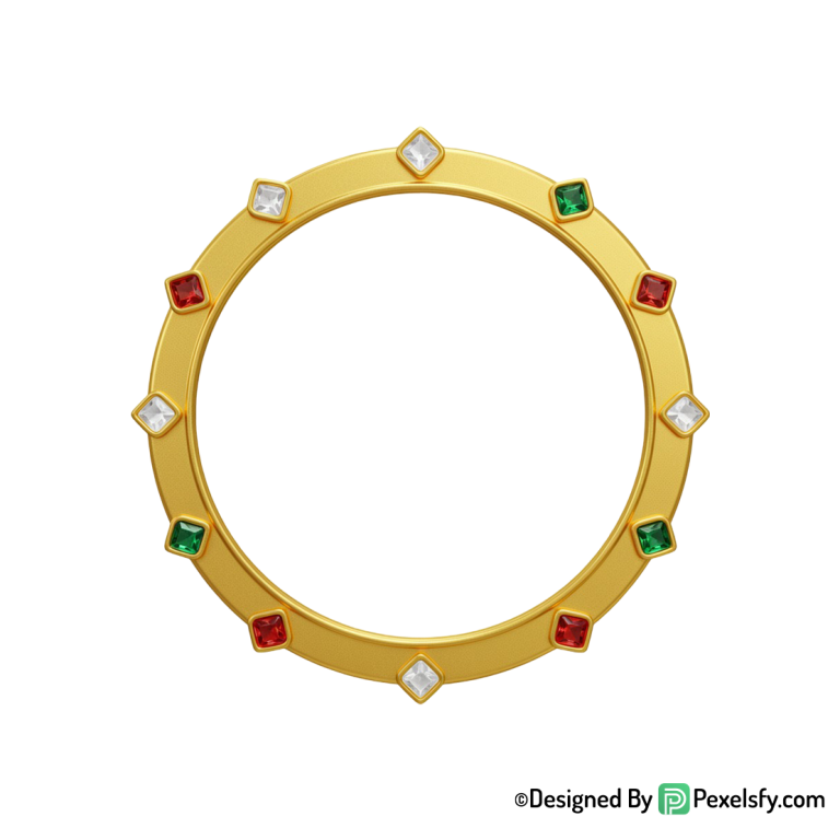 Golden Circle Frame PNG for Flyers, transparent
