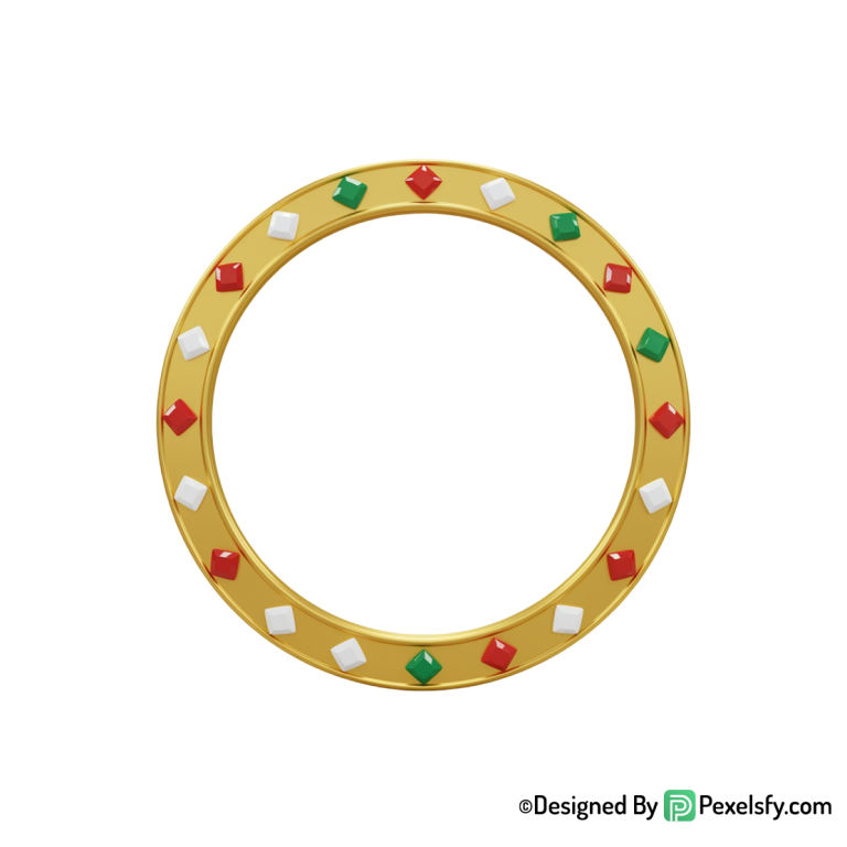 Golden Circle Frame PNG for Banners, transparent